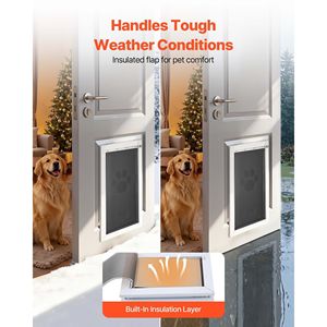Porte pour animaux de compagnie extra-large, trois volets magnétiques, cadre métallique, porte pour chien résistante aux intempéries, pour une utilisation intérieure et extérieure - Product Image 4