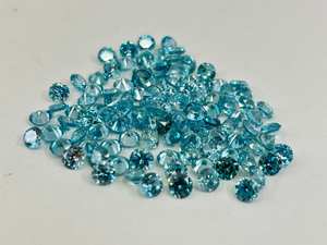 พลอยบลูเซอร์คอนธรรมชาติทรงกลมเจียระไน ขนาดต่างๆ คละไซส์ สำหรับทำเครื่องประดับ - Product Image 6