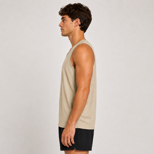 Men's Breathable Mesh Sleeveless Vest Solid Color V-Neck Tank Top Summer Regular Fit Adult Sports Jersey For Baskets Ball - Product Image 1