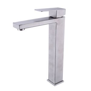 Rubinetto miscelatore monocomando per lavabo bagno in nichel spazzolato - Product Image 1