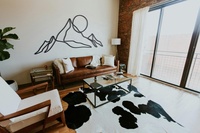 Décoration murale artisanale en acier inoxydable, design minimaliste moderne, auto-adhésive, légère, avec motif de lignes suspendues, pour la maison