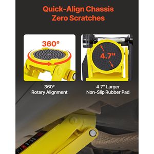 Martinetto idraulico da officina in acciaio da 4 tonnellate (8818 libbre) a basso profilo con doppio pistone e sollevamento rapido, con carrello - Product Image 5