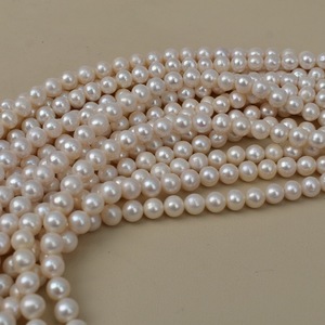Perles d'eau douce naturelles presque rondes de 9-10 mm, perles en vrac faites à la main pour collier DIY, chaîne pour mère - Product Image 4