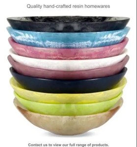 Cesta de frutas hecha a mano para decoración de mesa, cuenco de resina artesanal, decoración de mesa para bodas, eventos, cocina, fiestas - Product Image 1