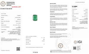 Piedra suelta de esmeralda octogonal certificada por IGI de 2.53 CT, 7.5x10.5mm, esmeralda zambiana de alta calidad para joyería fina personalizada al por mayor. - Product Image 2