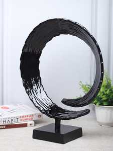 Abstract Metal Sculpture Circular Modern Artistic Tabletop Decor Handmade Single Piece Design for Living Room - Product Image 6