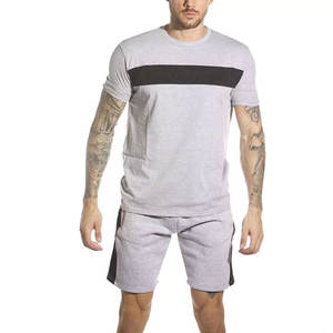 Ensemble T-shirt et short décontracté slim fit pour homme, 100 % coton biologique, haute qualité, le plus vendu - Product Image 1