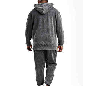 Conjunto Deportivo de Sudadera con Capucha y Pantalones Jogger con Lavado Ácido de Última Moda para Hombre y Mujer, Estilo Urbano Moderno - Product Image 6