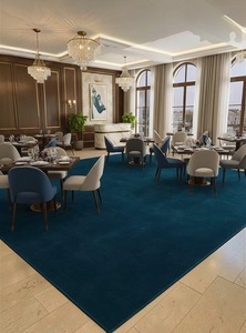 Alfombra Rectangular de Lana Premium Hecha a Mano, de Lujo, Azul Liso, Suave, Moderna, Lavable, Antideslizante, Acolchada, de Pelo Medio y Grueso para el Hogar - Product Image 5