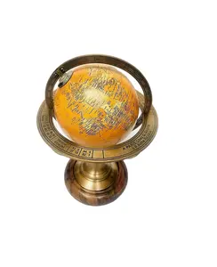 Nautical Antique Brass World Globe 12 Inches Tall Collectible Tabletop Base Brass & Wood Gifting Item