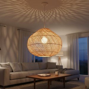Boho <b>Wicker</b> Rattan Pendant <b>Light</b> Handmade Natural Lamp <b>Shade</b> for Dining Room or Coffee Shop Decoration Cheap Price Vietnam - Product Image 4