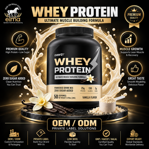 Concentrado de Proteína de Suero de Leche Elma Food 1KG Sin Azúcar Añadido 50 Porciones Fórmula de Crecimiento Muscular con BCAA Proteína en Polvo Sin GMO - Product Image 1