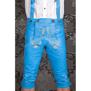 Lederhosen authentiques bavaroises en cuir de vache véritable, longueur genou, pour hommes, tenue traditionnelle allemande haut de gamme pour l'Oktoberfest. - Product Image 2