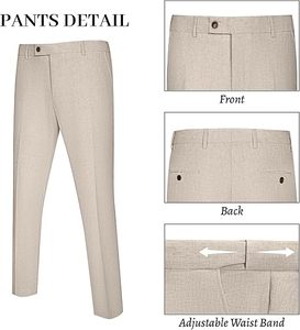 ชุดสูทผ้าลินินผู้ชายทรงเข้ารูป 2 ชิ้น - Product Image 3