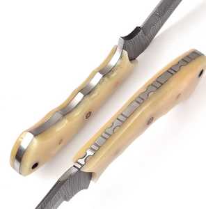 Drop Point Hunting Knife Damascus Steel Blade 0.6mm Thickness Straight Edge Handle Outdoor <b>Tool</b> - Product Image 2