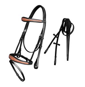 Brida de caballo de cuero de alta calidad, brida de caballo de cuero genuino con relleno suave - Product Image 1