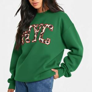 Sudadera Oversize de Cuello Redondo para Mujer, Diseño con Letras Estampadas en Gris, Mezcla de Algodón, Tejido de Punto, Ropa Casual de Otoño - Product Image 6