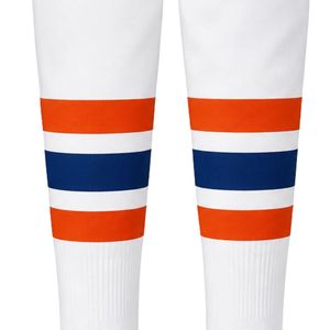 Men White <b>Orange</b> Hockey <b>Socks</b> Polyester Athletic Sports <b>Socks</b> Team Uniform Wear Long <b>Socks</b> Training Game Apparel Performance - Product Image 6