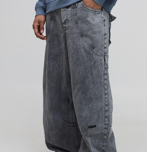 Custom High Quality Vintage Wash Man Oversized Denim Pants Streetwear Baggy Jeans <b>for</b> Men - Product Image 4