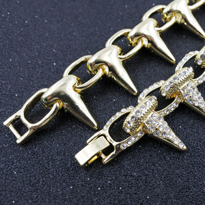 Collar de eslabones con púas llamativas en tono plateado, con colgante de moissanita de corte brillante, de lujo, estilo urbano, cadena de moda, regalo, estilo para el día a día - Product Image 2
