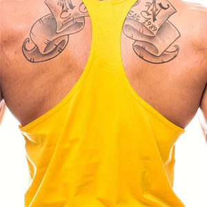 Chaleco Deportivo Transpirable de Manga Larga para Hombre, Talla Grande, Cuello Redondo, Tejido de Poliéster y Algodón, Secado Rápido, Color Amarillo - Product Image 5