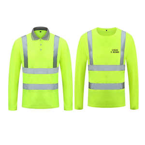 Camisetas de Trabajo de Manga Larga de Alta Visibilidad Reflectantes, Camisetas de Seguridad con Cuello Redondo y Polo, Uniformes para Ingeniería Industrial y Construcción - Product Image 2