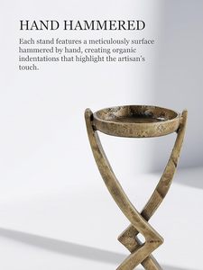 <b>Hourglass</b> Candle Stand Elegant Metal Candle Holder with Modern Sculptural Design for Home Decor Gifting - Product Image 4
