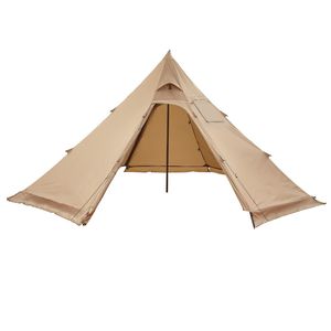 Tente d'hiver portable pour 4 personnes, imperméable, en toile légère, abri 4 saisons avec ouverture pour poêle, idéale pour le camping - Product Image 3