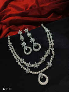 Ensemble de bijoux de mariée en diamant américain classique Collier et boucles d'oreilles en deux pièces pour mariage Style classique à la mode - Product Image 6