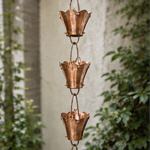 โซ่ทองแดงแขวนตกแต่งสวนสองชั้น สไตล์เรียบง่าย อลูมิเนียมตกแต่งน้ำไหล - Product Image 6