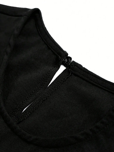 2026 Modest Casual Comfortable Women's Simple Chiffon Solid Color Strap Waist Neck Long Sleeved Breathable Eco-friendly - Product Image 5
