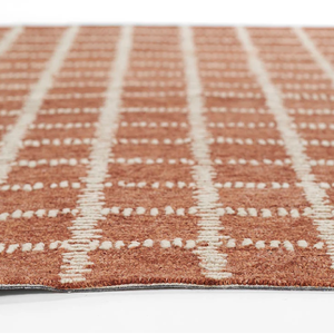 Alfombra Geométrica de Lana Tejida a Mano, Diseño Moderno con Relieve, Color Rojo Marfil, Fabricante, Proveedor, Mayorista - Product Image 2