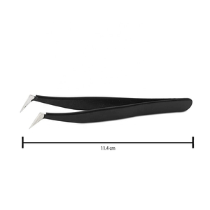 Eyelash Tweezers Set Stainless Steel Lash Extension Tweezers Straight Curved Tips with <b>Case</b> - Product Image 4