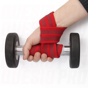 Sangle de musculation durable avec crochet, support de poignet élastique en coton robuste et personnalisé pour la gym, le fitness, l'entraînement, la force athlétique et le soulevé de terre - Product Image 4