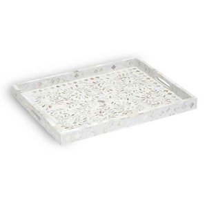 Bandeja de Servicio Exclusiva con Incrustaciones de Hueso, Bandeja de Madera Hecha a Mano de Lujo para Servir Té, Café y Desayuno - Product Image 1