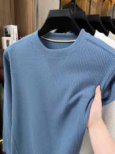 T-shirt thermique en coton gaufré à manches longues pour homme |   Vêtements d'hiver doux et respirants |   Logo personnalisé en gros pour OEM - Product Image 6