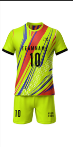 Uniforme de Fútbol Personalizado para Hombre, Conjunto Premium 100% Poliéster Sublimado, Corte Regular, Cuello Redondo, Diseño Geométrico Sólido, Impermeable - Product Image 3