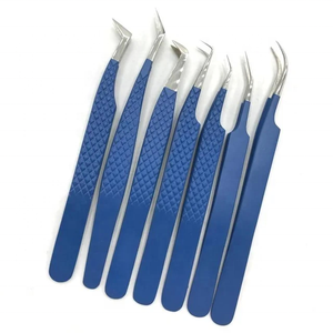 Échantillon gratuit Logo personnalisé 45 pince à épiler à pointe en fibre en forme de L à 90 degrés pince à épiler extension de cils volume pince à épiler - Product Image 5