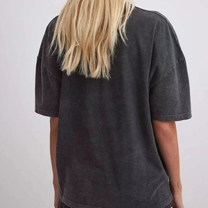 T-shirt Femme Vintage 2026 Délavé Effet Minéral, Manches Courtes, Style Rétro Streetwear, Coton Qualité Supérieure, T-shirt Vierge - Product Image 3