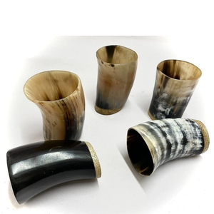 Tasse à boire artisanale en corne de buffle naturelle, verre écologique, article cadeau pour bar et fête - Product Image 5