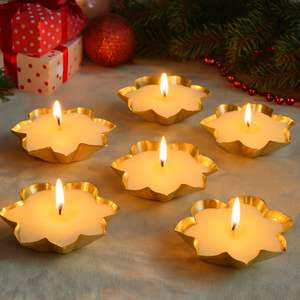 Lotus Urli Bowl <b>Golden</b> Decorative Bowl for Floating Candles Diwali <b>Decoration</b> <b>Wedding</b> Decor and Festive Crafts - Product Image 1