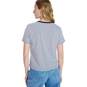 เสื้อยืดแฟชั่นลายทางสำหรับผู้หญิงไซส์ใหญ่ สไตล์ทันสมัย สวมใส่สบาย ออกแบบเองได้ เหมาะสำหรับส่งออก - Product Image 3