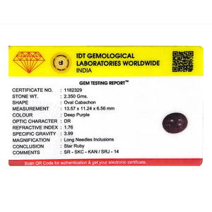 Natural Star Ruby Loose Gemstone 11.75 Carat Trillion Cut Certified Wholesale - Product Image 4