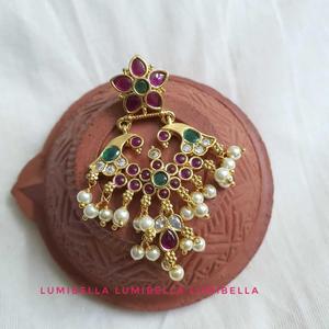 Kemp Stone Embellished Chandelier Stud Earrings-Vintage Bohemian Tassel Design - Product Image 3