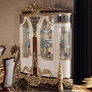 Luxury Classic European Design <b>Dining</b> Room Set Solid Mahogany Wood Gloss <b>Top</b> <b>Dining</b> <b>Table</b> Upholstered Chair Antique Gold Hotel - Product Image 5