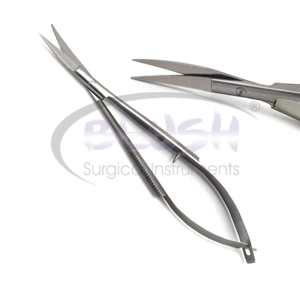 ชุดกรรไกรผ่าตัดเหล็กแบบแมนนวล 2 ชิ้น รุ่น Castroviejo Micro Noyes Spring Scissors แบบตรงและแบบโค้ง สำหรับงานจักษุ โดย Blush Surgical - Product Image 6