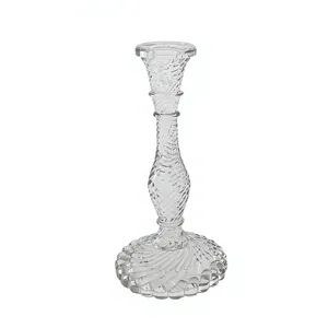 Porte-bougie en verre cristal, design moderne, écologique, coupé à la main, soufflé à la bouche, motif unique, décoration de table - Product Image 1