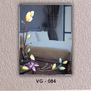 Decorative V-Groove <b>Mirror</b> with Beautiful Butterfly Motif Wall-Mounted Frameless Art Decor - Product Image 6