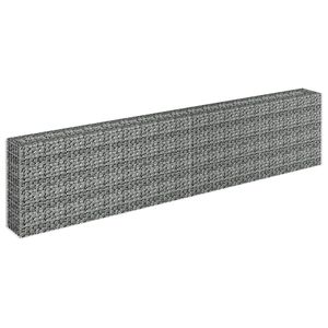 Jardinera Elevada Gabion de 141.7 x 11.8 x 35.4 Pulgadas, de Acero Galvanizado Plateado, Macetas y Jardineras - Product Image 3