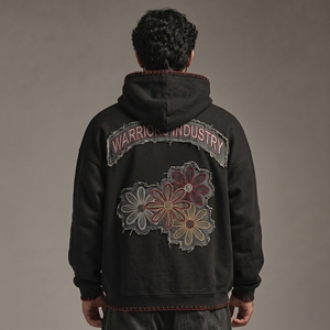 Casual and Outdoor Styling <b>Men</b> Embroidered Distressed Hoodie Vintage Streetwear <b>Pullover</b> Sweatshirt for Daily - Product Image 5